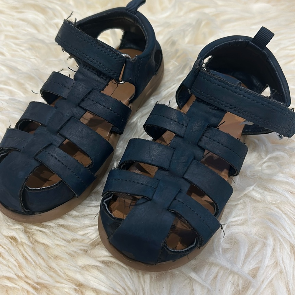 2/$28 Joe Fresh Fisherman Sandals in Blue with Velcro Closures in Size 9